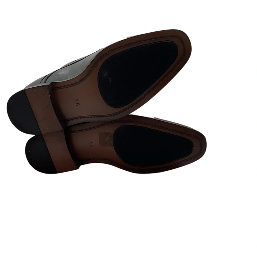 Bruno Marc Men's Classic‎ leather Black Dress Shoes 7.5